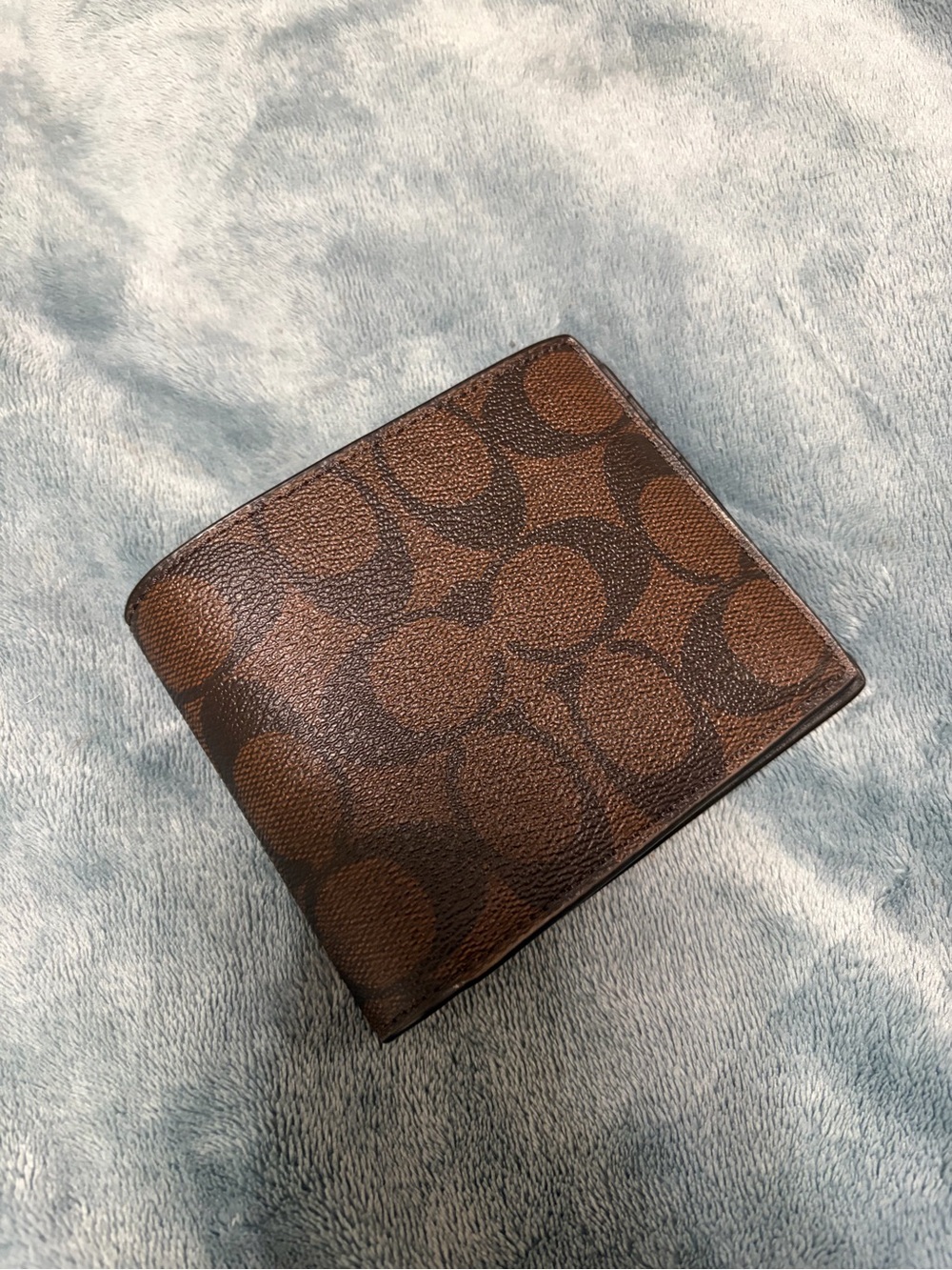 Coach Men's Signature Brown Logo Bifold Wallet
